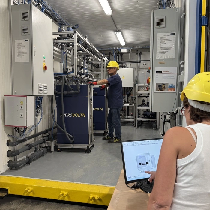 Team working in container