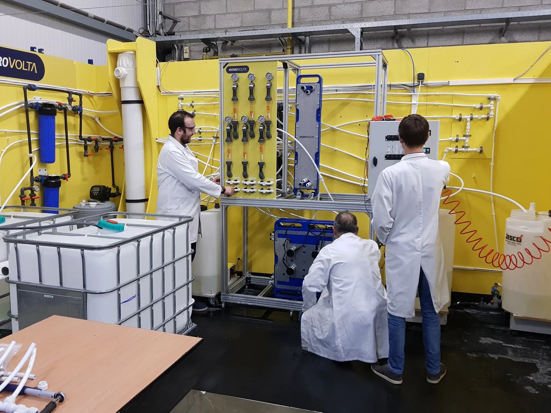 Hydrovolta engineers working on SonixED groundwater treatment system